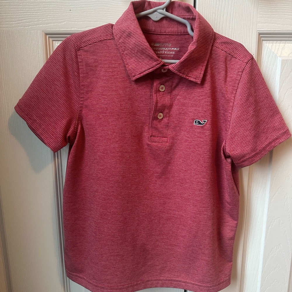 Vineyard Vines Kids Striped Polo Shirt in Red